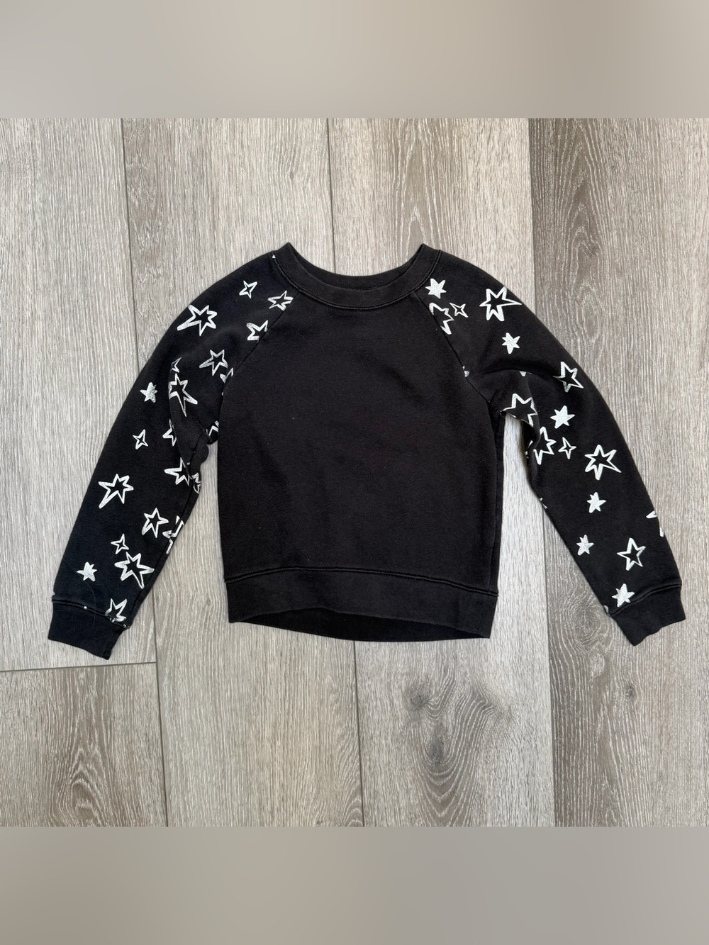 ATHLETIC WORKS LONG SLEEVE PULL OVER CREW NECK SWEATSHIRT BLACK SMALL 6/6X
